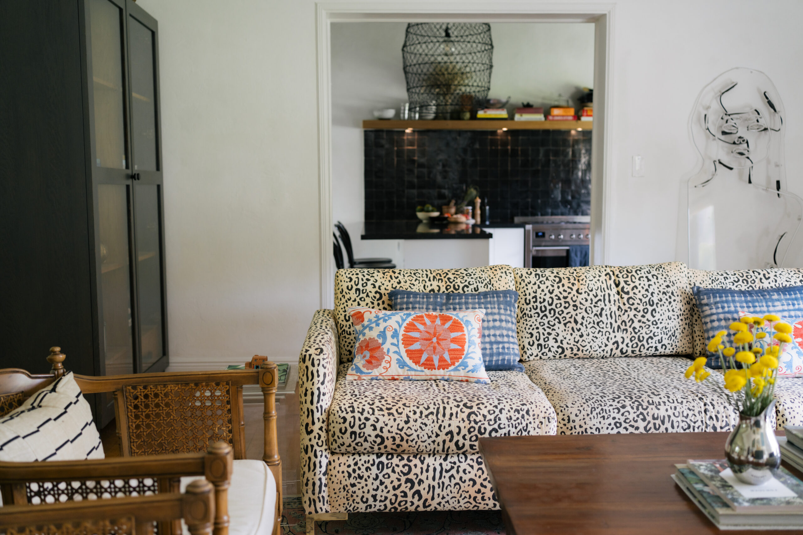 Modern Sofa in Leopard Leopard print sofa in a living room